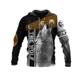 Black Howling Wolf Native American 3D All Over Printed Unisex Shirts
