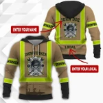 Premium 3D Print Personalized Skull Ironworker Safety Shirts MEI