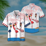 Flamingo American Flag Firework Hawaiian Shirt | For Men & Women | Adult | HW6930