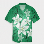 Plumeria Polynesian Green Hawaiian Shirt | For Men & Women | Adult | HW6861