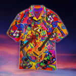 Colorful Guitar Hippie Love Music Hawaiian Shirt | For Men & Women | Adult | WT1504