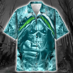 Skull Thin Green Line Hawaiian Shirt | For Men & Women | Adult | HW6504