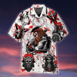 Viking On Red Moon Hawaiian Shirt | For Men & Women | Adult | WT1205