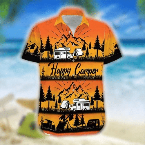 Happy Camper Hawaiian Shirt | For Men & Women | Adult | HW7114