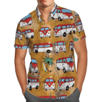 Red Hippie Bus Summer Hawaiian Shirt | For Men & Women | Adult | HW6494