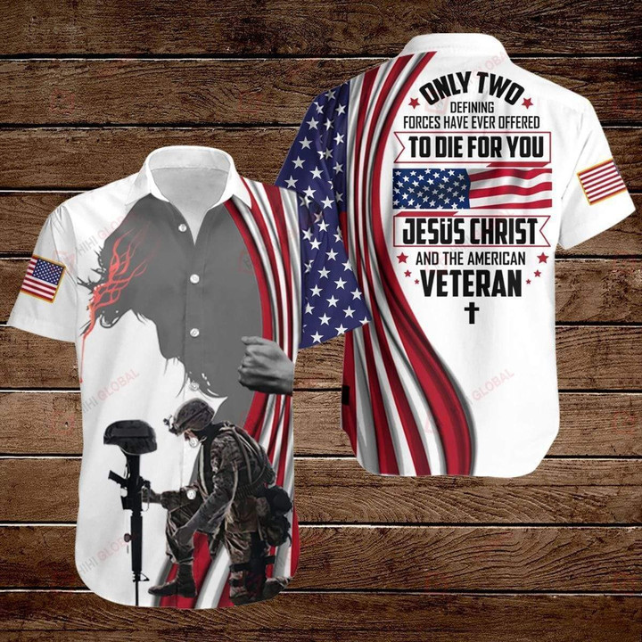 Jesus Christ And The American Veteran Hawaiian Shirt | For Men & Women | Adult | HW2242