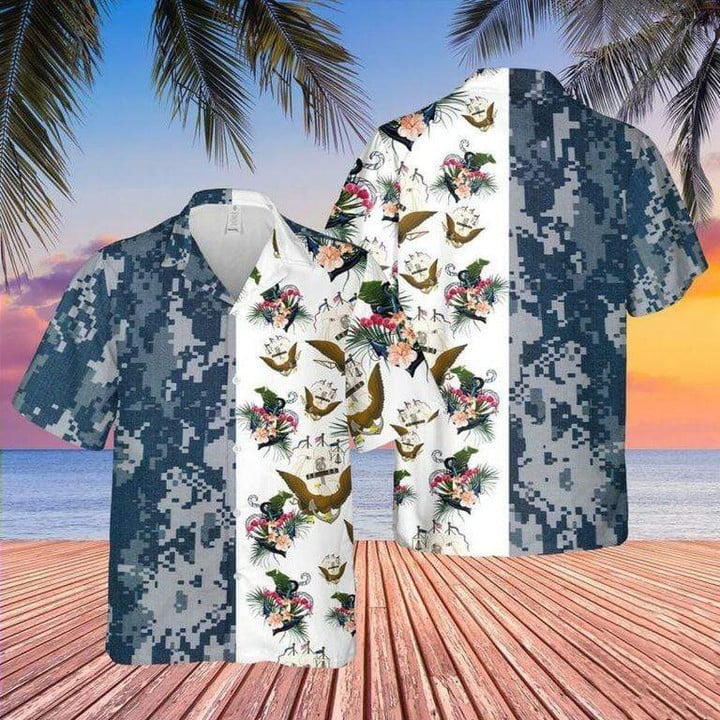 US Navy Tropical Hawaiian Shirt | For Men & Women | Adult | HW4288