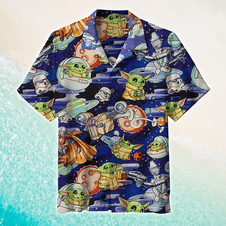 Baby Yoda Awesome Hawaiian Shirt | For Men & Women | Adult | HW6225