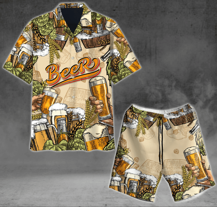 Beer Hawaiian Shirt Set | Unisex | HS1094
