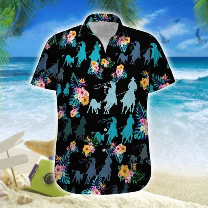 Tropical Team Roping Hawaiian Shirt | For Men & Women | Adult | HW6690