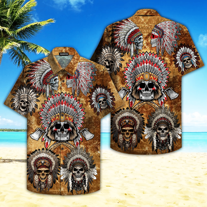 Native Skull Hawaiian Shirt | For Men & Women | Adult | HW4761