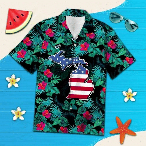 Michigan Tropical Hawaiian Shirt | For Men & Women | Adult | HW6408