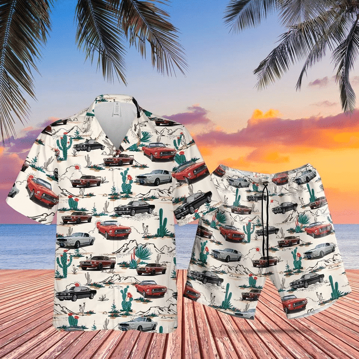 Ford Mustang Hawaiian Shirt Set | Unisex | HS1102