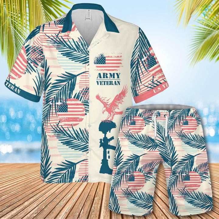 U.S Army Veteran Hawaiian Shirt Set | Unisex | HS1116