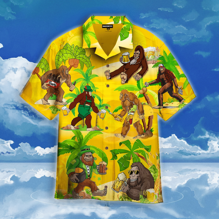 Bigfoot Bear Summer Hawaiian Shirt | For Men & Women | Adult | WT1308