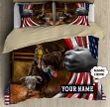 Personalized Name Bull Riding Bedding Set American Bull Rider Ver 1