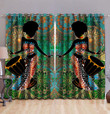 African Girl Plays Drum Curtains TN HHT27042101.S1