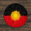 Aboriginal Flag Indigenous Sun Painting Art 3D design Circle Rug