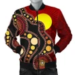Aboriginal Flag Circle Dot Painting Art 3D design Bomber