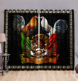 Rooster Mexico 3D Over Printed Window Curtain Set