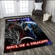 Dragon heart of a wolf, soul of a dragon rectangle rug