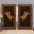 Bull Riding 3D All Over Printed Window Curtains Cowboy Pattern