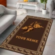 Personalized Name Bull Riding 3D Rug Rodeo Pattern
