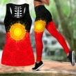 Aboriginal Flag Indigenous Sun Painting Art  Combo Legging Tank
