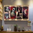 Mexico Girl  Sugar Skull 3D All Over Printed Poster Horizontal