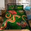 Custom name Aboriginal Green Lizards Bedding Set