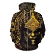 3D All Over Aztec Warrior Mexican Hoodie Yellow