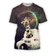 3D all over print astronaut giraffe in space