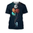 3D all over print astronaut with four planets