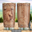 Personalized Horse Wood Style Stainless Steel Tumbler