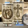 Personalized Name Rodeo Stainless Steel Tumbler Running On Jesus And Horses