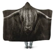 3D All Over Printed Cow Has Long Horns Hoodie Blanket