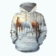 3D All Over Printed Winter Horses Shirts