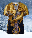 3D AOP Gold Dragon Shirt
