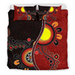 Aboriginal Bedding Set - Australia Flag Dot Painting Art-HP