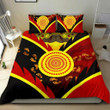 Aboriginal Bedding Set - Indigenous Flag With Footprint Hand Art-HP