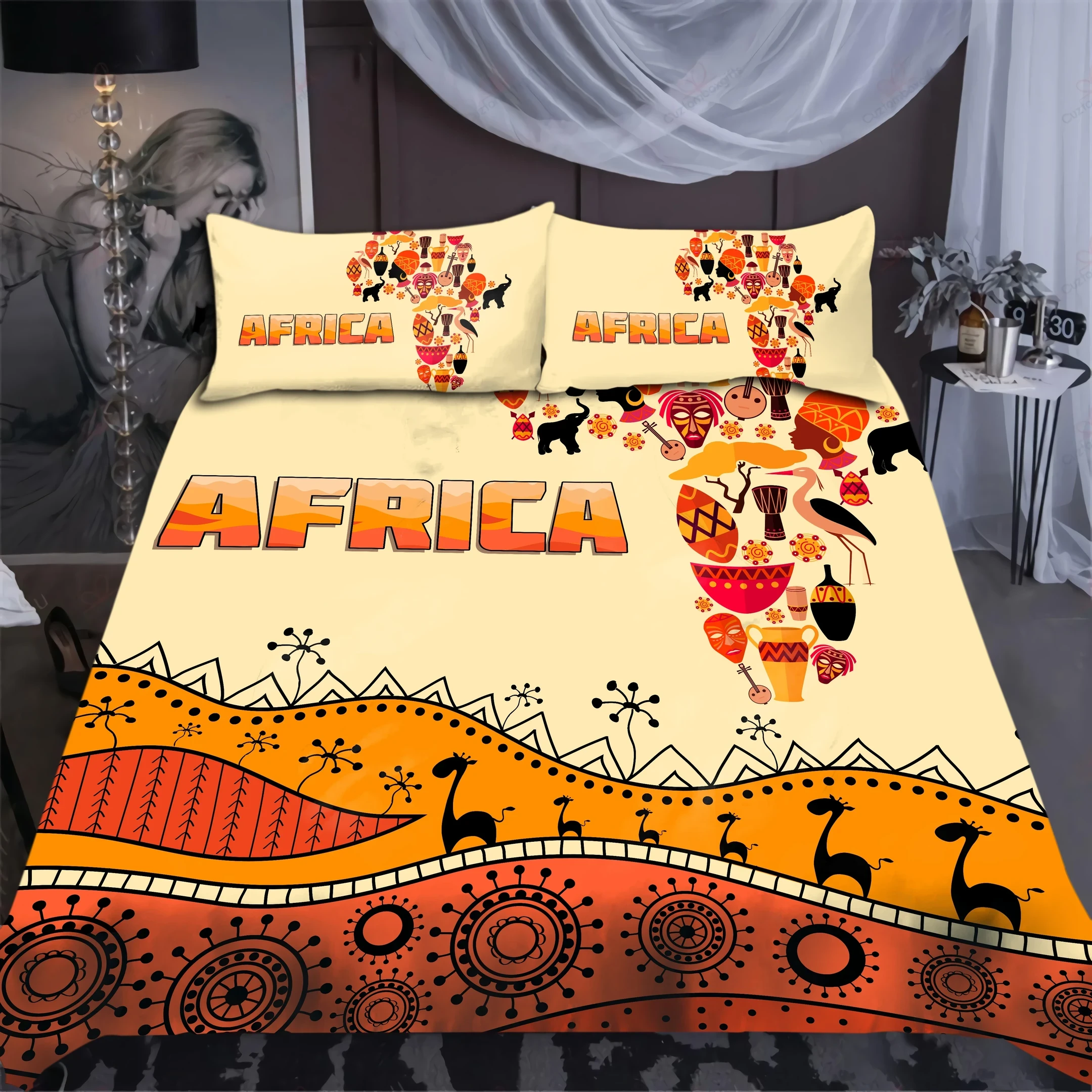 African Map Bedding Set-ML