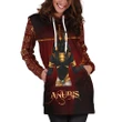All Over Printed Anubis Hoodie Dress H330B