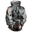 Trend Men's Digital Print Skull Pattern Hooded Sweater HC0606 - Amaze Style™-Apparel