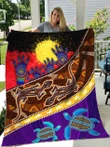 Aboriginal Culture Painting Art Colorful 3D Design Sherpa Blanket