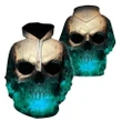 3D Effect Skull Print Pullover Hoodie Green HC0604 - Amaze Style™-Apparel