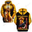 One Nation Under God Jesus Cross Yellow 3D All Over Printed Shirt MP030401 - Amaze Style™-Apparel