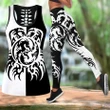 Black & White Dragon Tattoo Art Combo Tank + Legging HAC050502 - Amaze Style™-Apparel