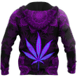 Happy Hippie With Mandala Dark Purple 3D AOP Hoodie