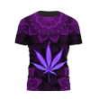Happy Hippie With Mandala Dark Purple 3D AOP Combo T-Shirt Short