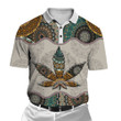 Happy Hippie With Mandala Vintage Color 3D AOP Polo Shirt